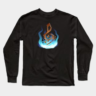 Power Clef - D - Metal Power Blue Fire Long Sleeve T-Shirt